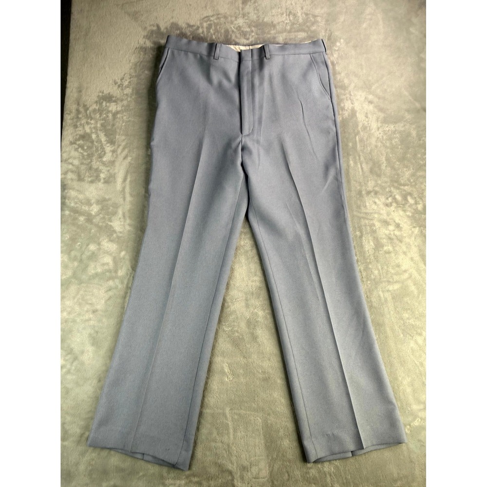 Vintage Sears Perma Prest Flexslax Dress Pants Men 40x32 Gray High Rise Full Fit